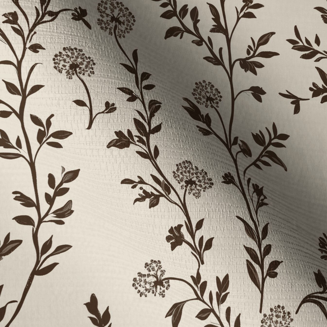 Mocha Vine Faux Grasscloth Wallpaper - Lemon Park