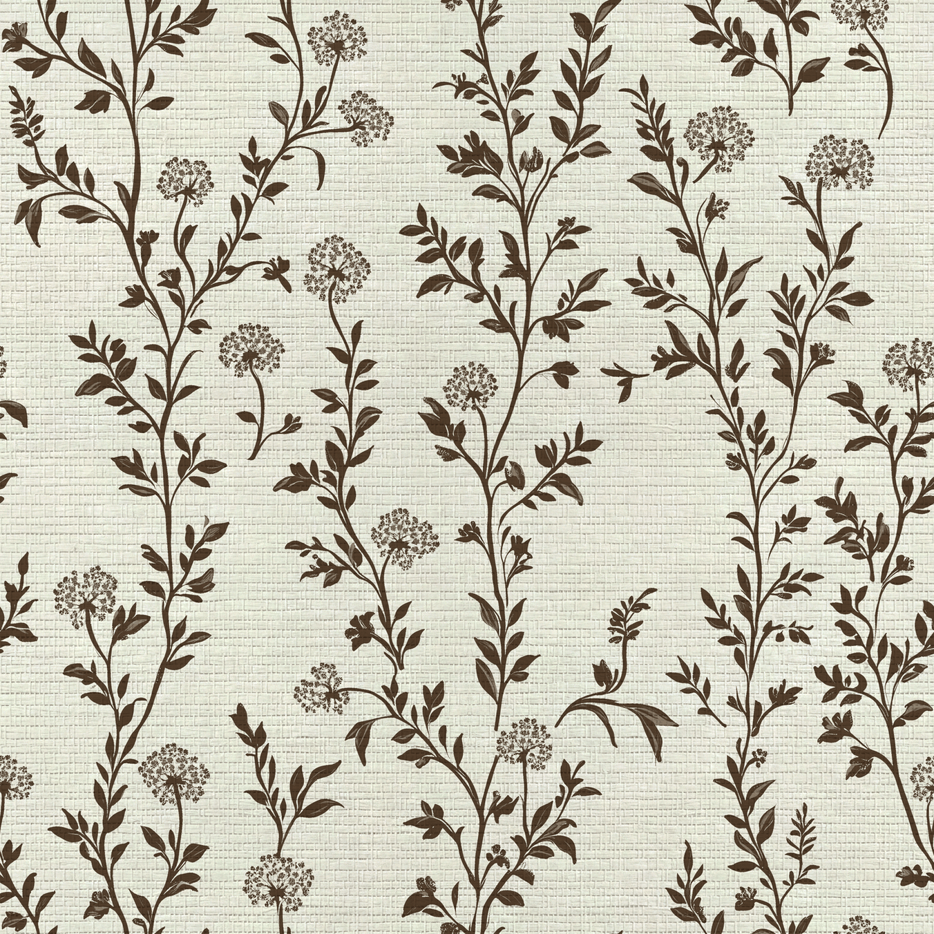 Mocha Vine Faux Grasscloth Wallpaper - Lemon Park