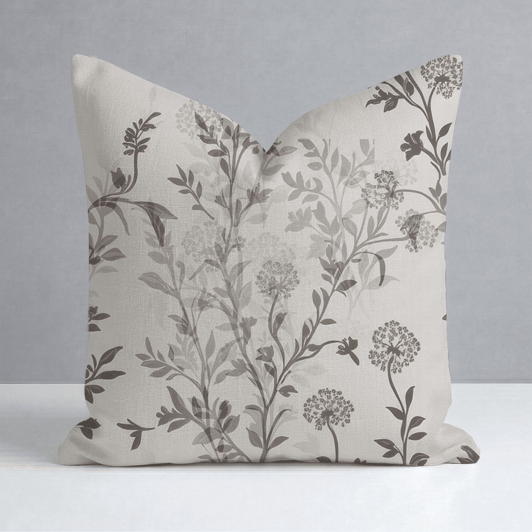 Mocha Vine Throw Pillow - Lemon Park