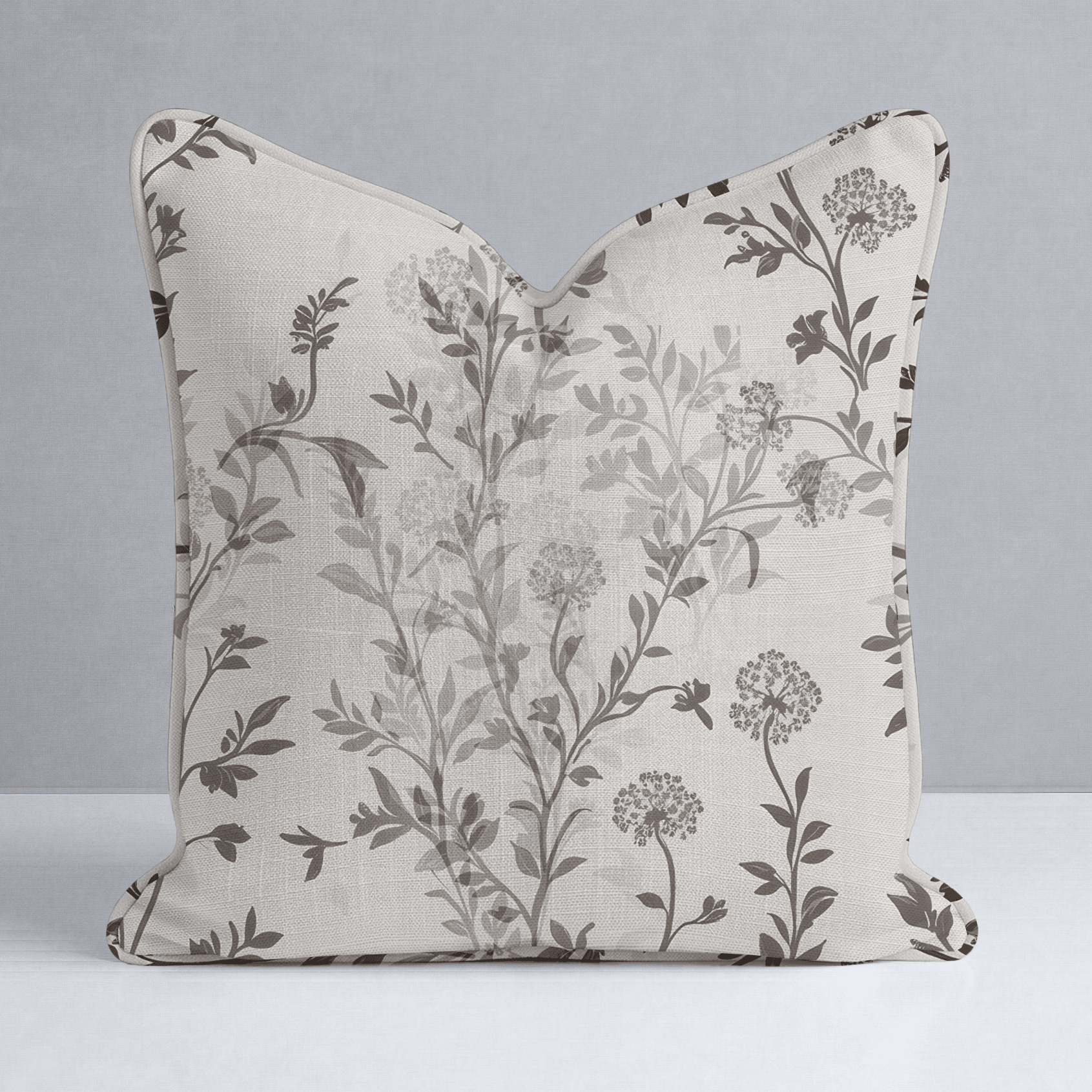 Mocha Vine Throw Pillow - Lemon Park