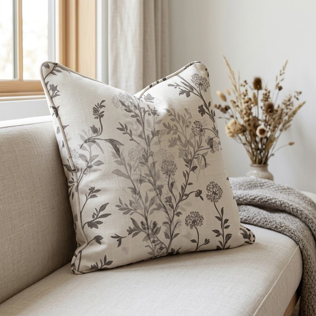 Mocha Vine Throw Pillow - Lemon Park