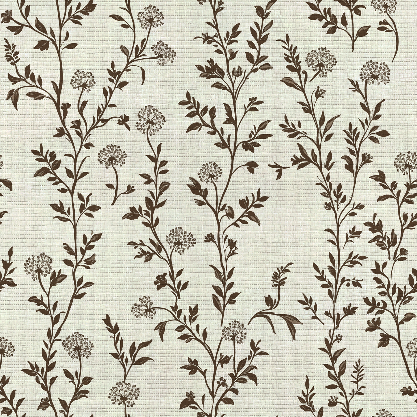 Mocha Vine Faux Grasscloth Wallpaper