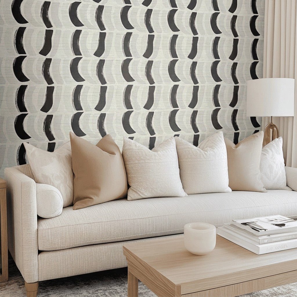 Monochrome Mood Faux Grasscloth Wallpaper - Lemon Park