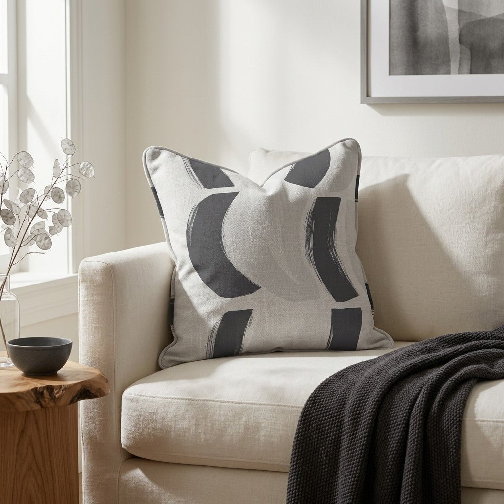Monochrome Mood Throw Pillow - Lemon Park