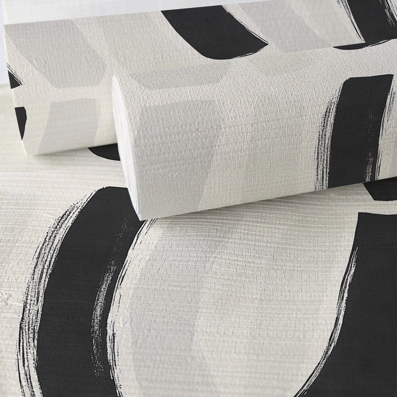 Monochrome Mood Faux Grasscloth Wallpaper