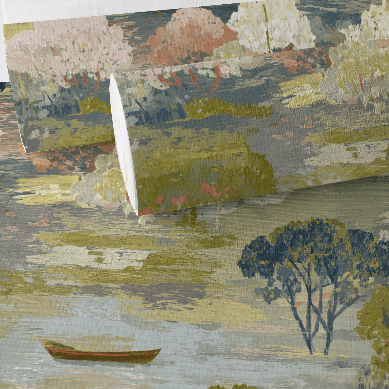 Morning Row Faux Grasscloth Wallpaper - Lemon Park