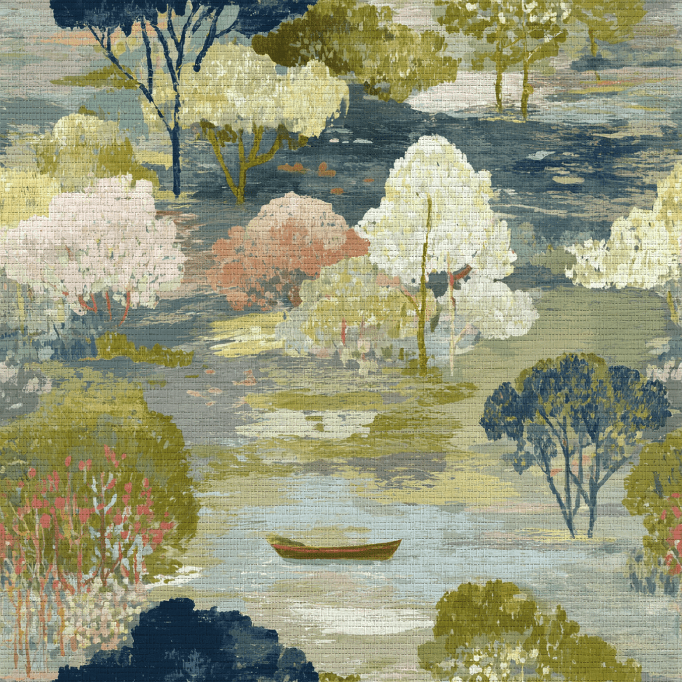 Morning Row Faux Grasscloth Wallpaper - Lemon Park