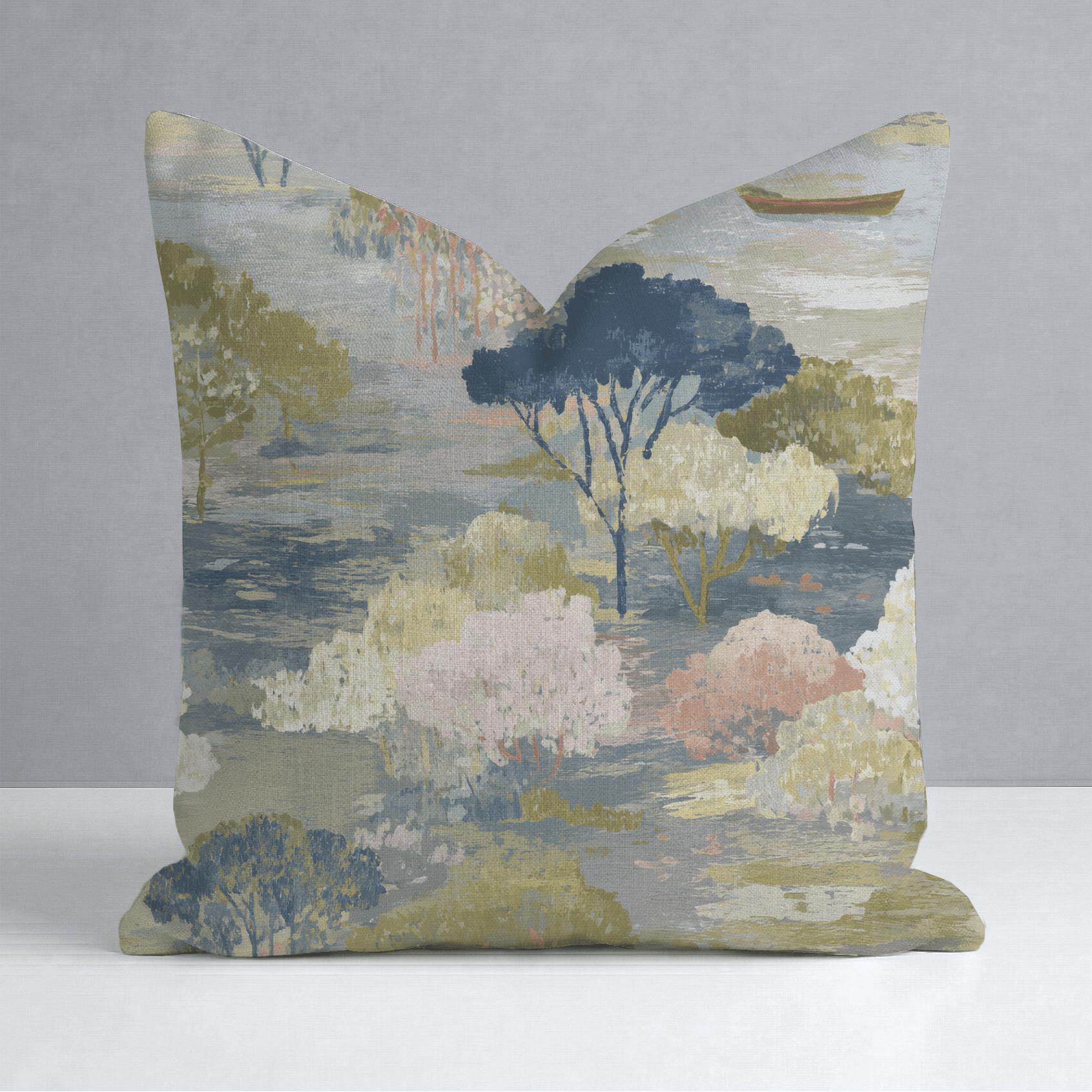 Morning Row Throw Pillow - Lemon Park