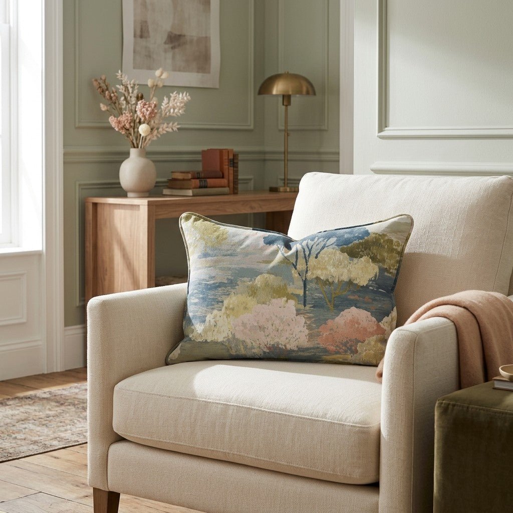 Morning Row Throw Pillow - Lemon Park