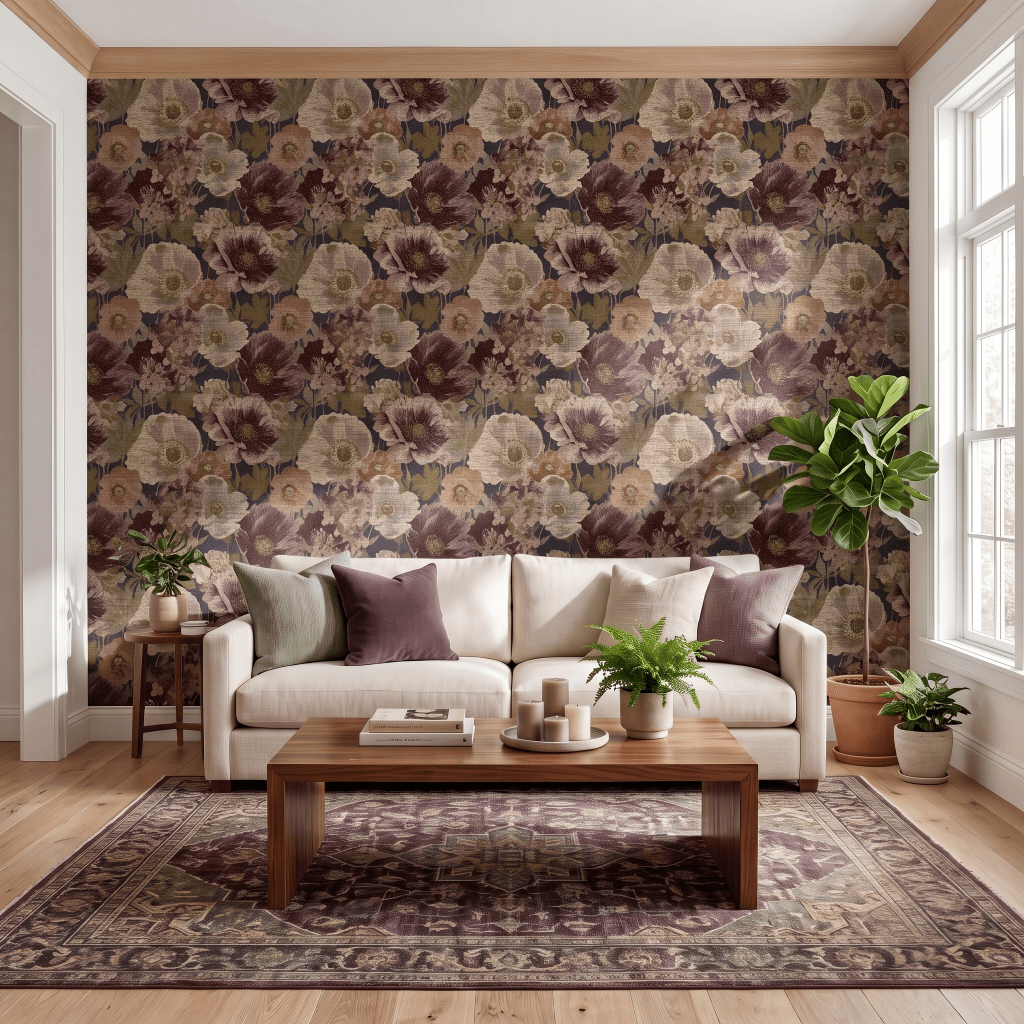 Mulberry Faux Grasscloth Wallpaper - Lemon Park