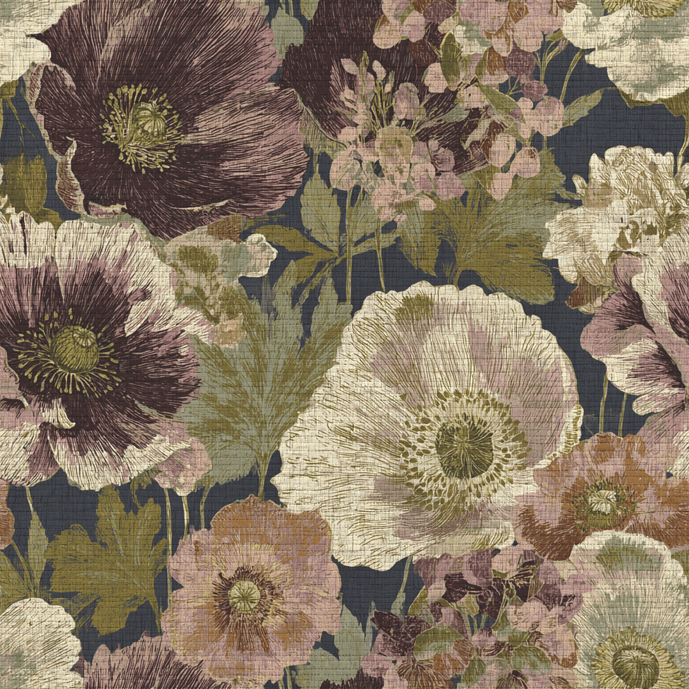 Mulberry Faux Grasscloth Wallpaper - Lemon Park