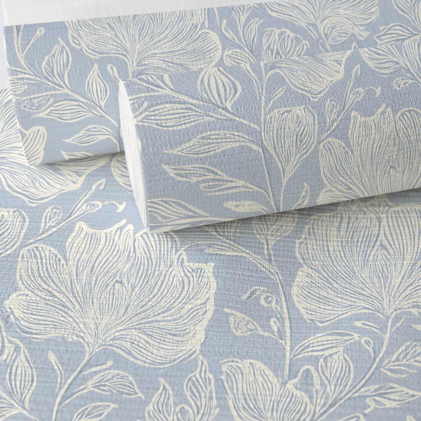 Muted Periwinkle Faux Grasscloth Wallpaper - Lemon Park