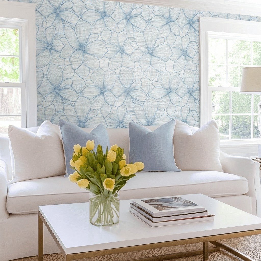 Nantucket Faux Grasscloth Wallpaper - Lemon Park