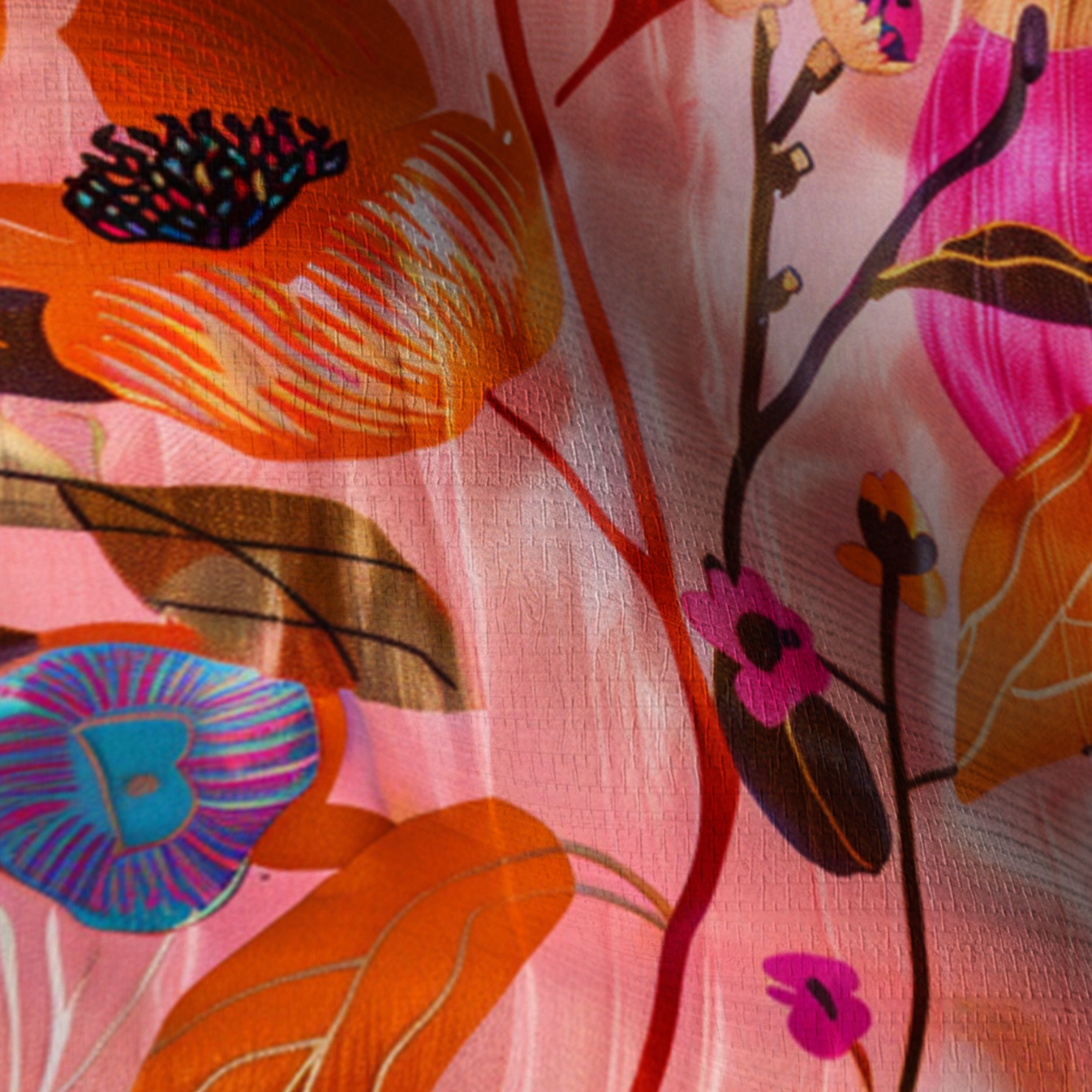 Natalia's Tropical Tapestry Faux Grasscloth Wallpaper - Lemon Park