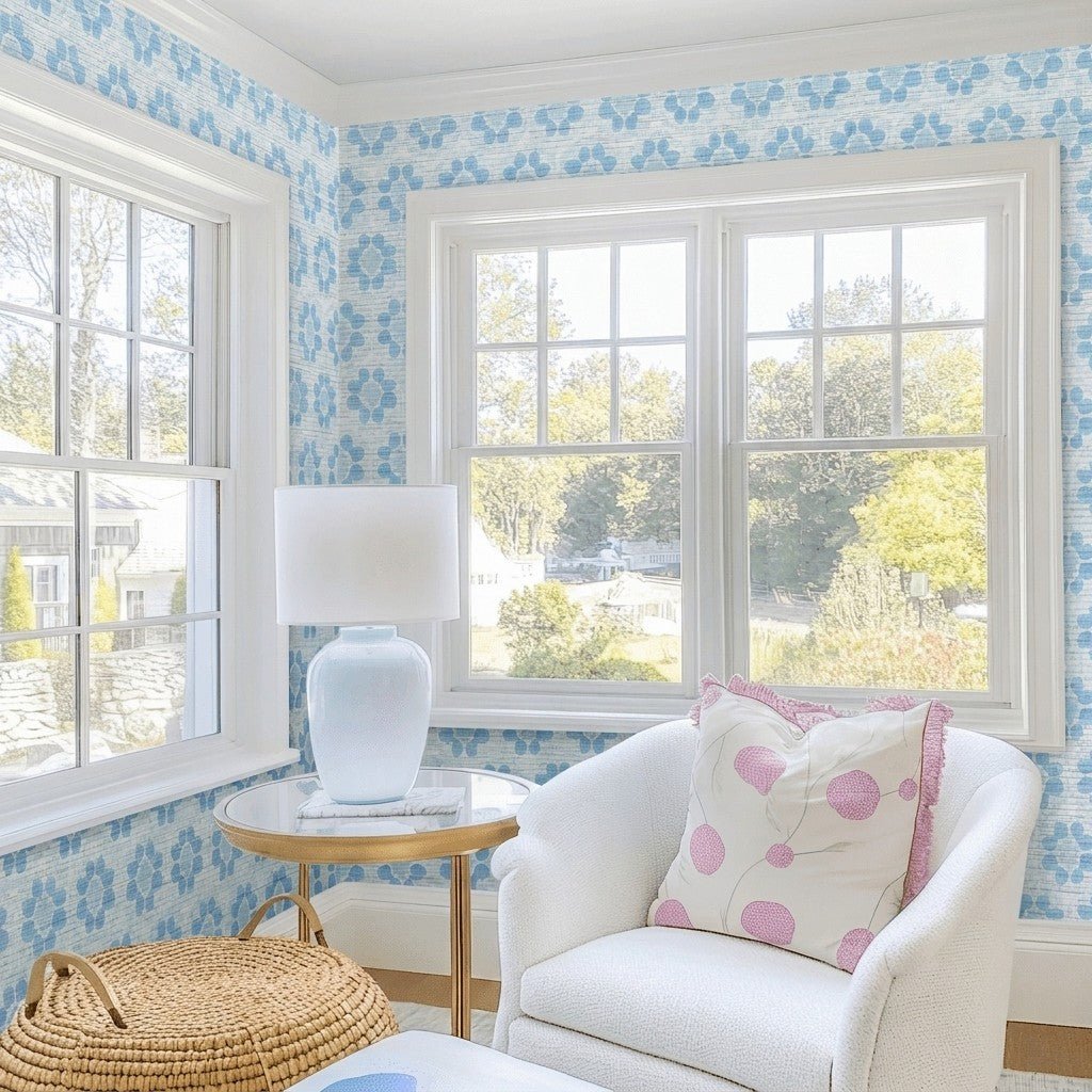 Natalie Faux Grasscloth Wallpaper - Lemon Park