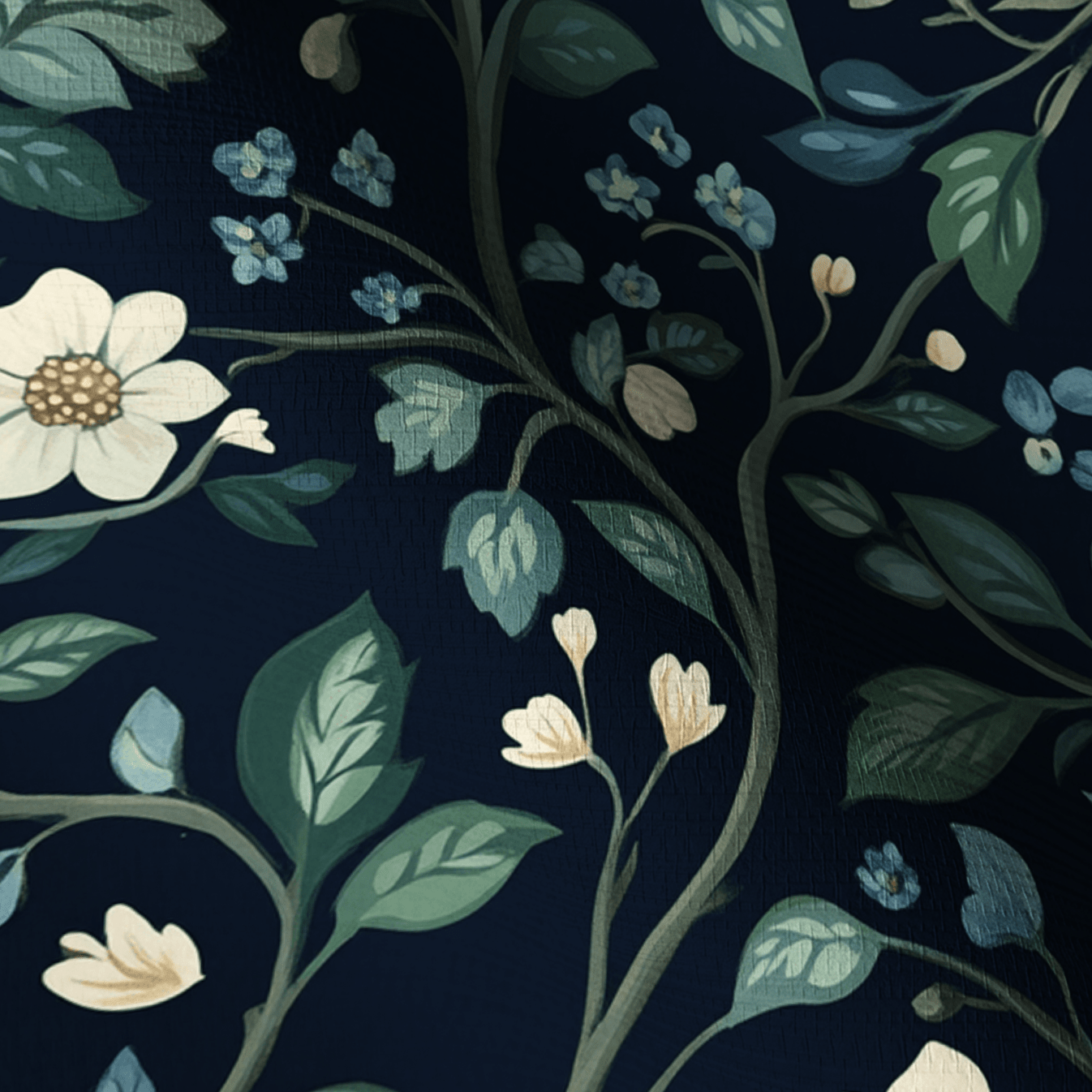 Navy Faux Grasscloth Wallpaper - Lemon Park