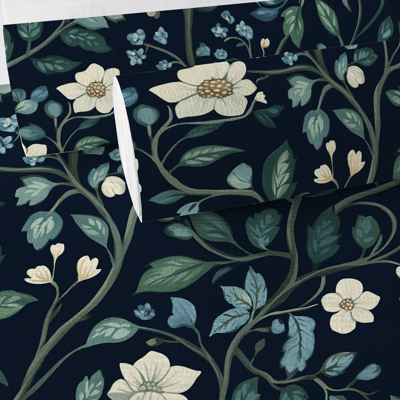 Navy Faux Grasscloth Wallpaper - Lemon Park