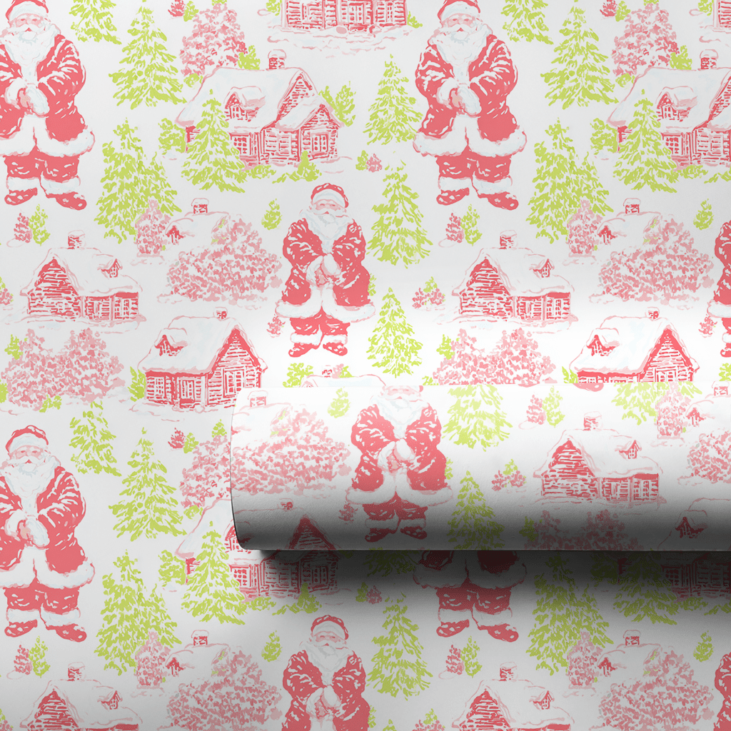 Neon Claus - Wrapping Paper - Lemon Park