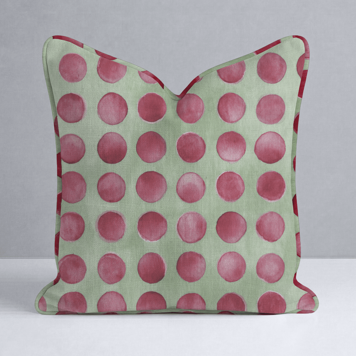 Olive and Burgundy Polka Throw Pillow - Lemon Park
