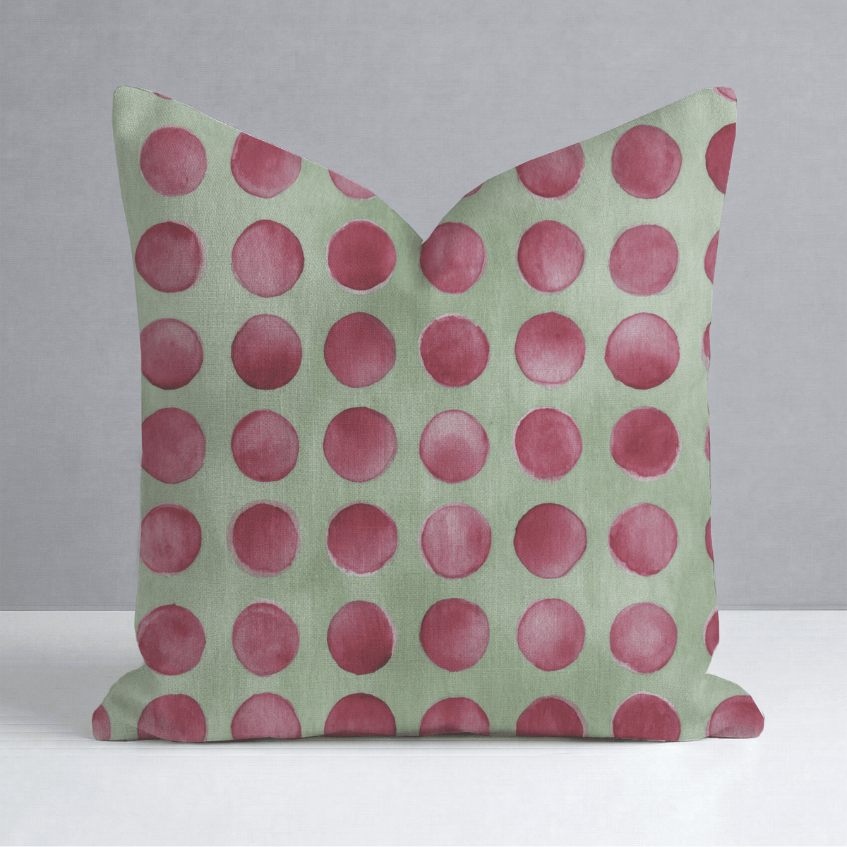 Olive and Burgundy Polka Throw Pillow - Lemon Park