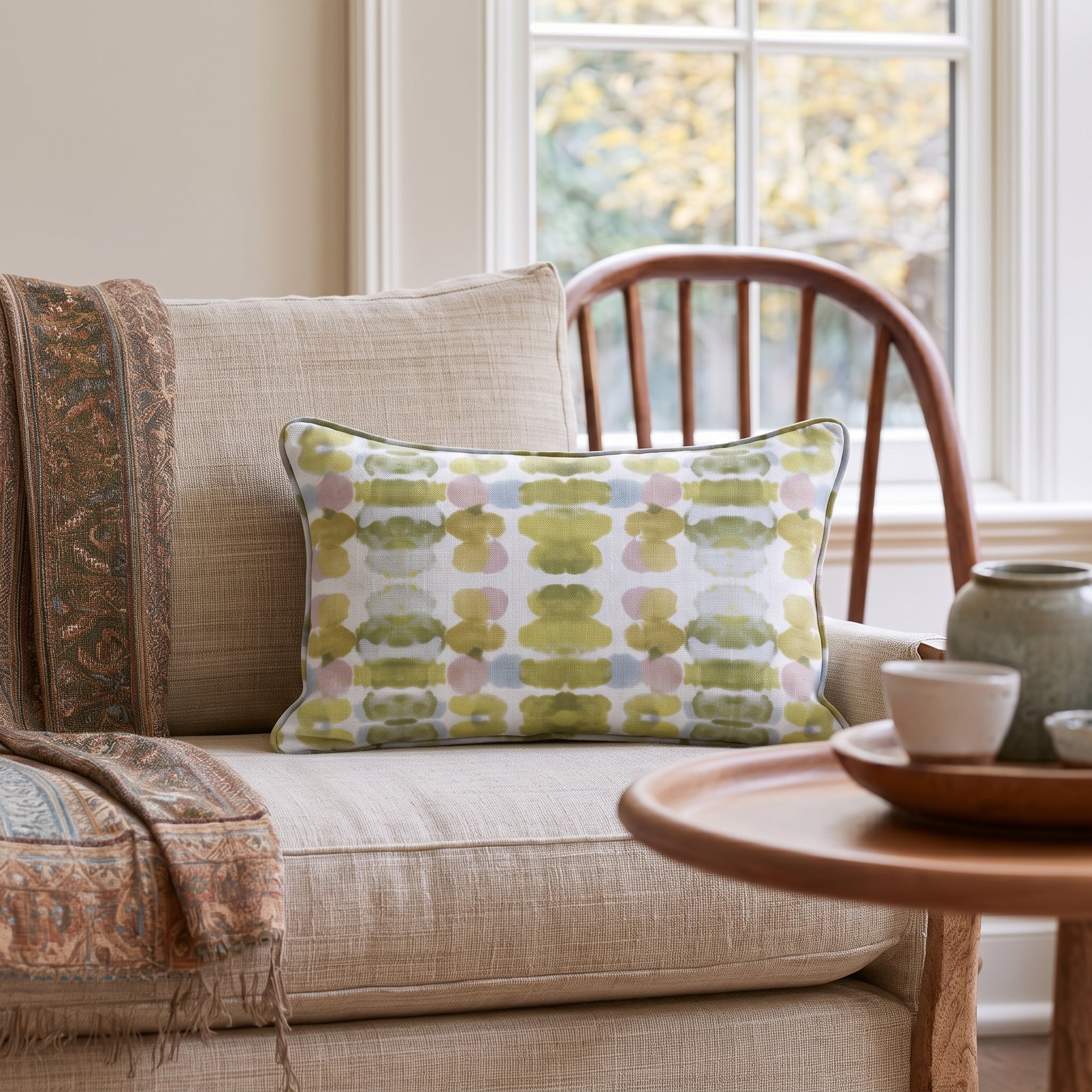 Olive Echo Throw Pillow - Lemon Park