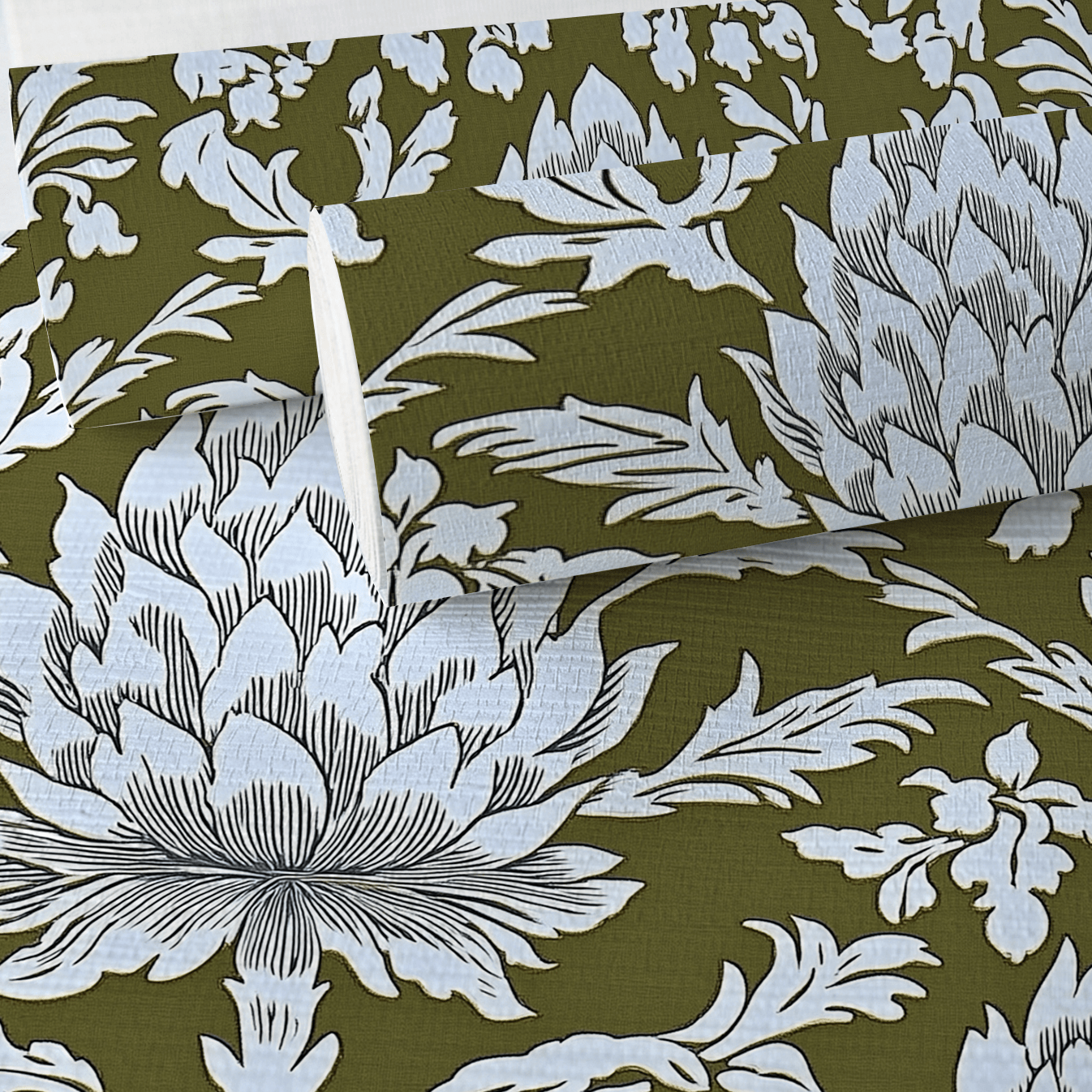 Olive Fancy Faux Grasscloth Wallpaper - Lemon Park