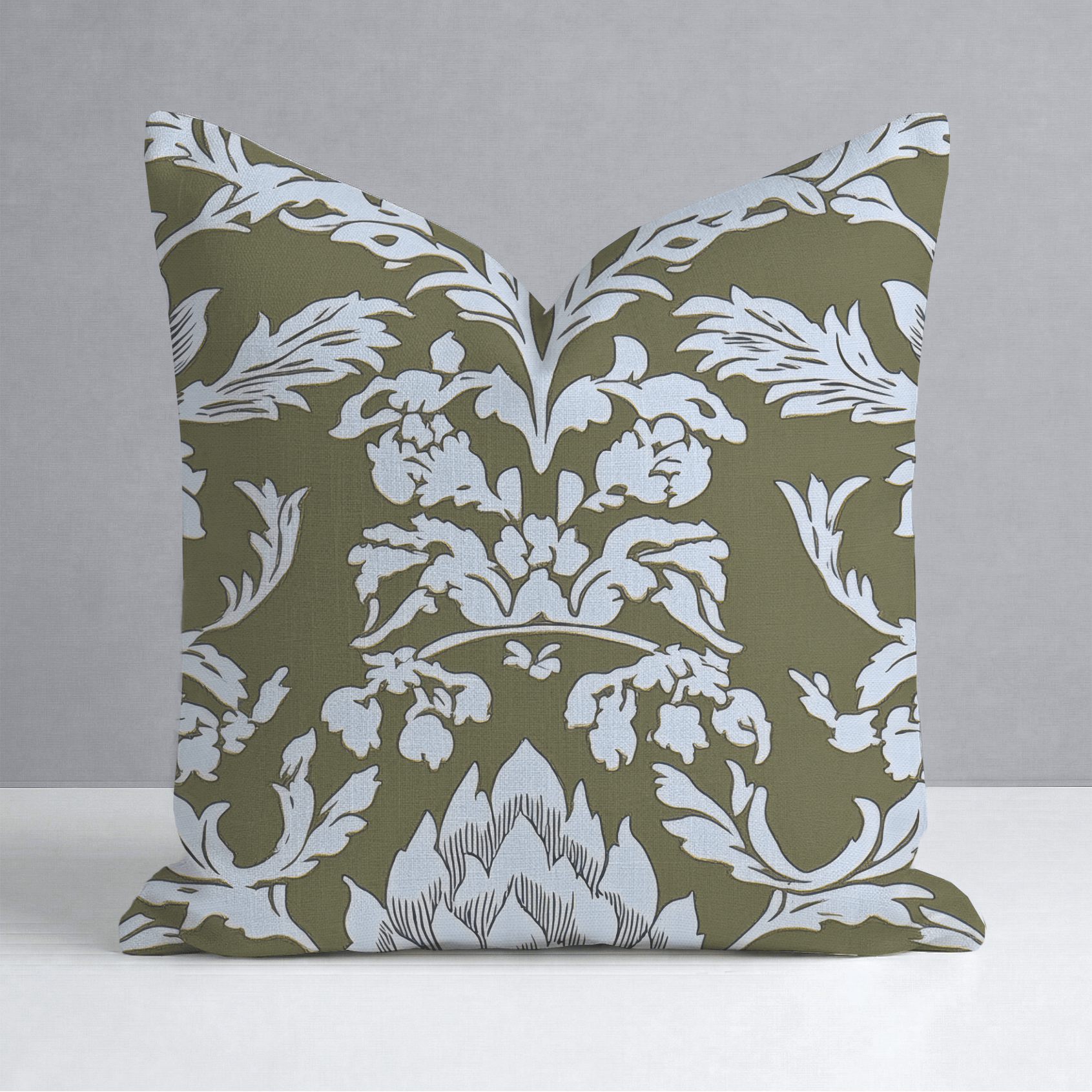 Olive Fancy Throw Pillow - Lemon Park