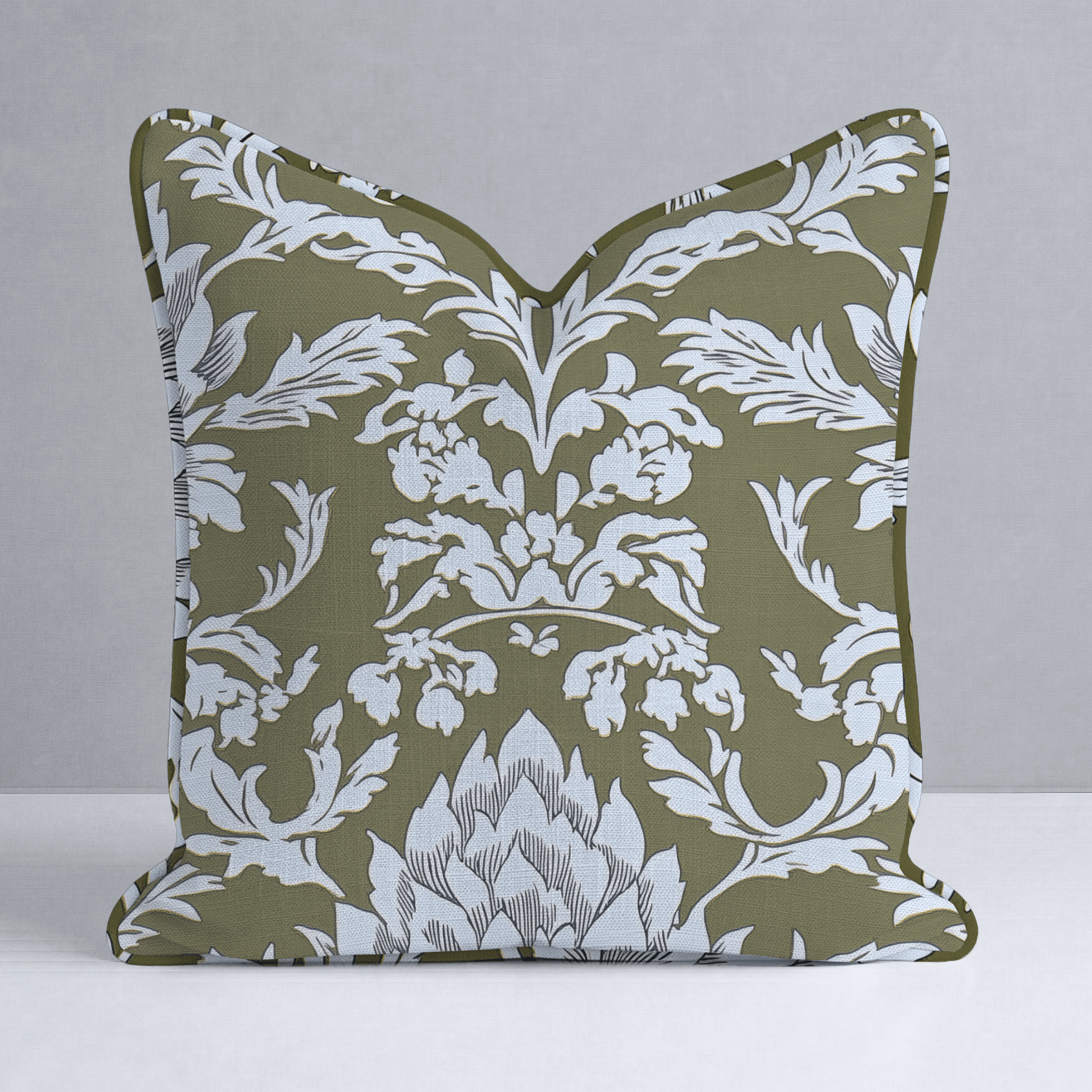 Olive Fancy Throw Pillow - Lemon Park