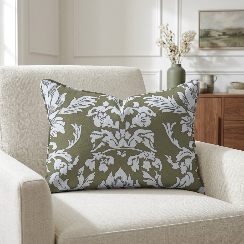 Olive Fancy Throw Pillow - Lemon Park