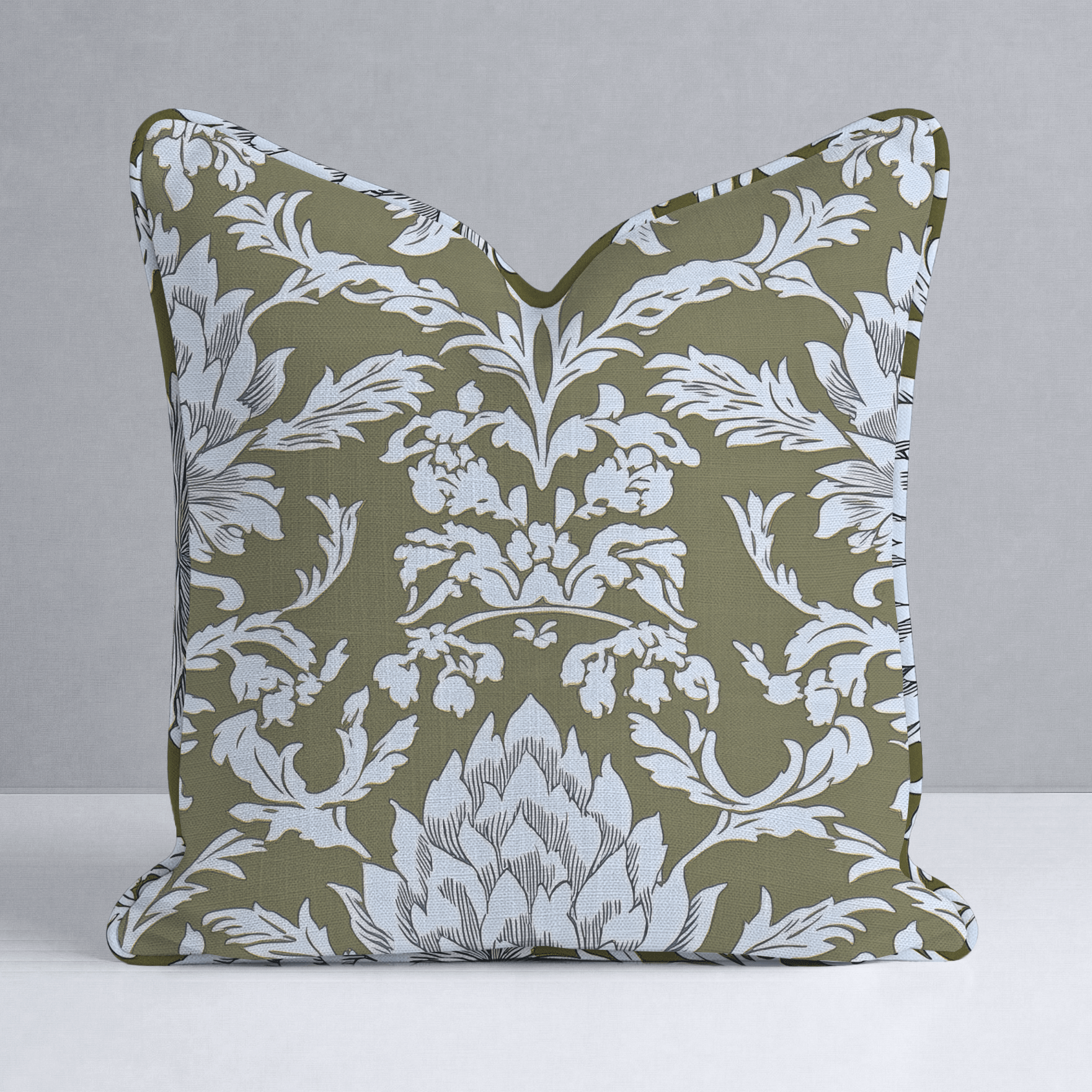 Olive Fancy Throw Pillow - Lemon Park