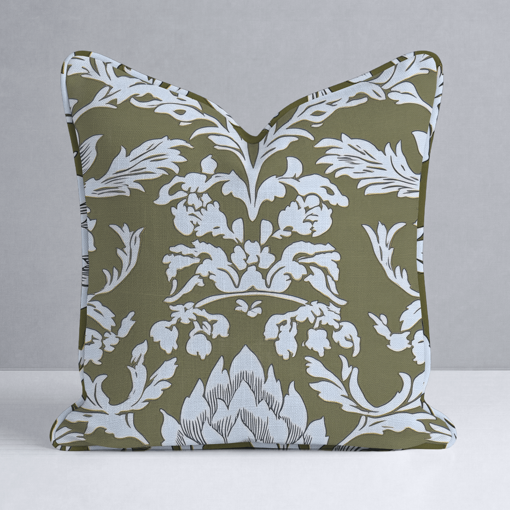 Olive Fancy Throw Pillow - Lemon Park