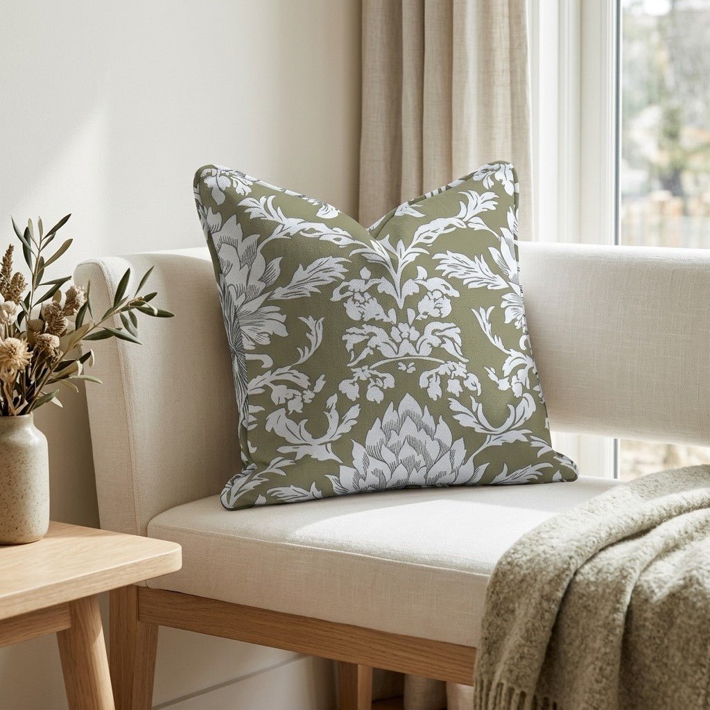 Olive Fancy Throw Pillow - Lemon Park