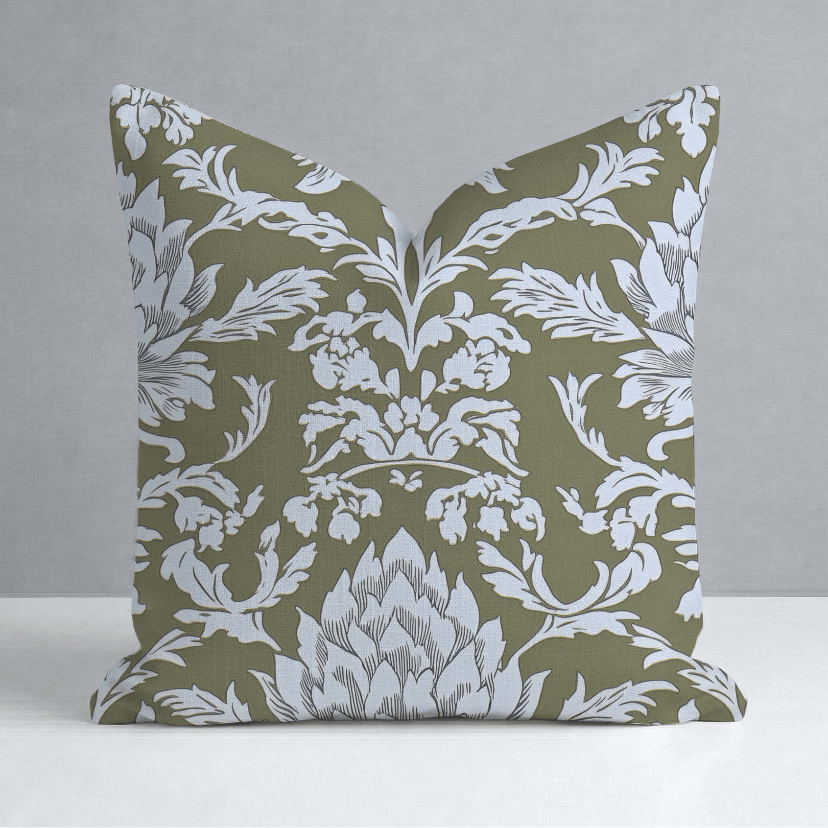 Olive Fancy Throw Pillow - Lemon Park
