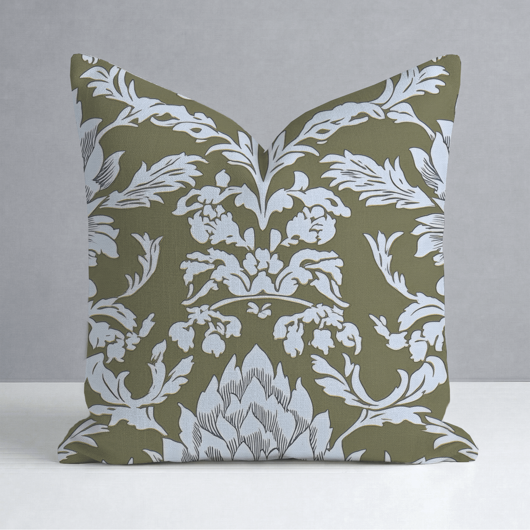 Olive Fancy Throw Pillow - Lemon Park