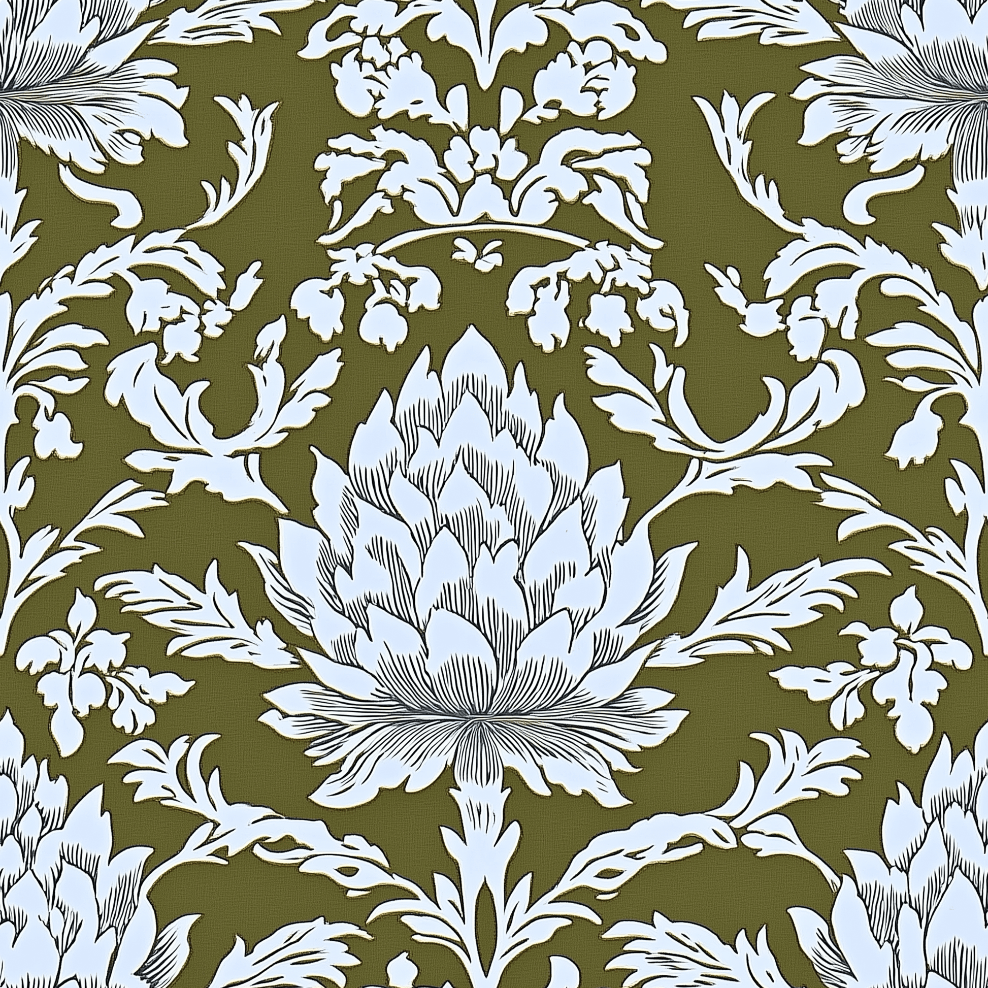 Olive Fancy Wallpaper - Lemon Park