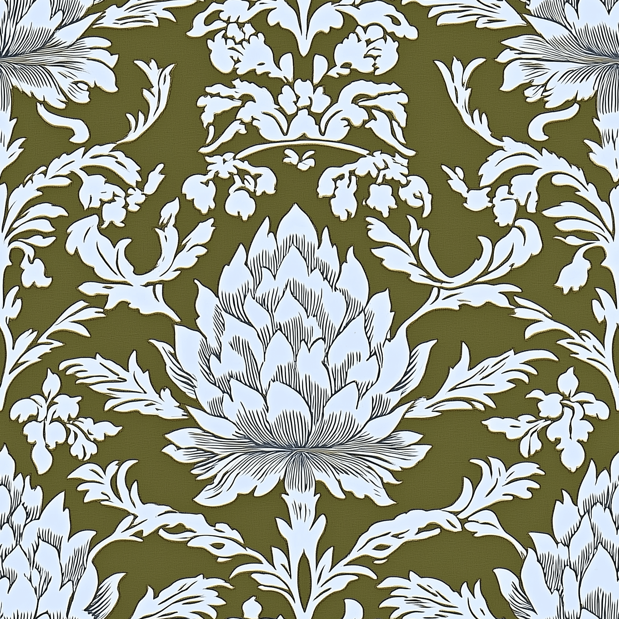 Olive Fancy Wallpaper - Lemon Park