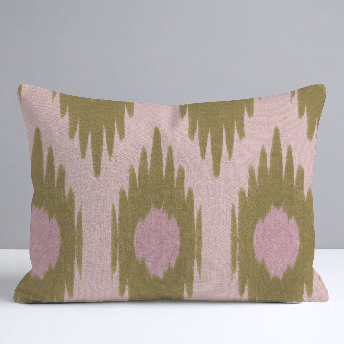 Olive Grove Ikat Throw Pillow - Lemon Park