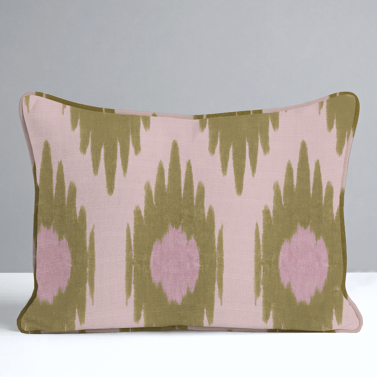 Olive Grove Ikat Throw Pillow - Lemon Park