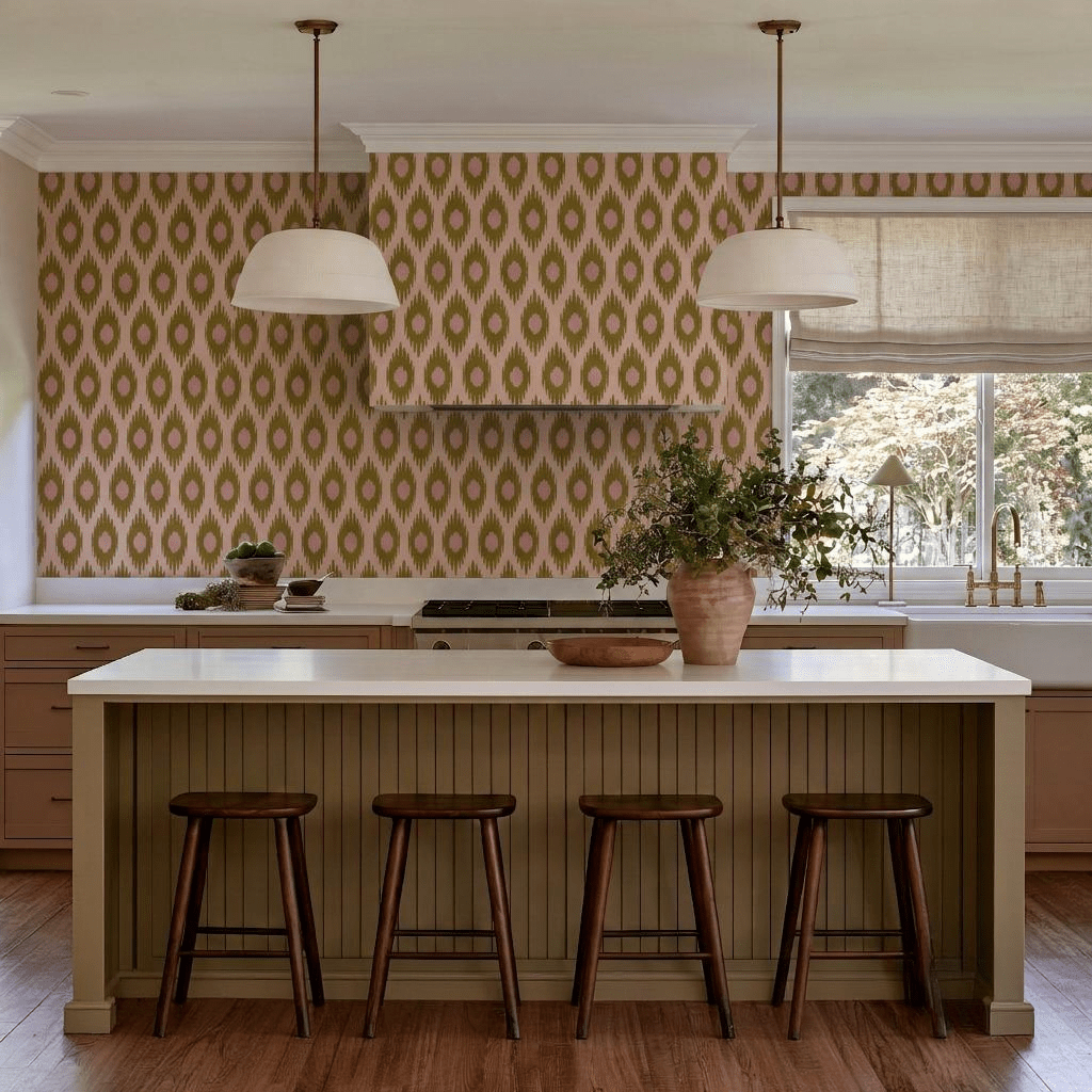Olive Grove Ikat Wallpaper - Lemon Park