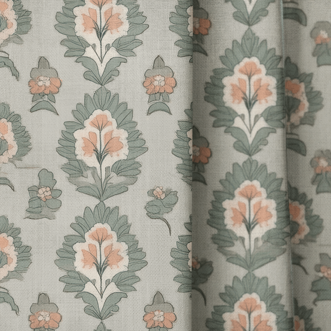 Olive & Peach - Drapery - Lemon Park