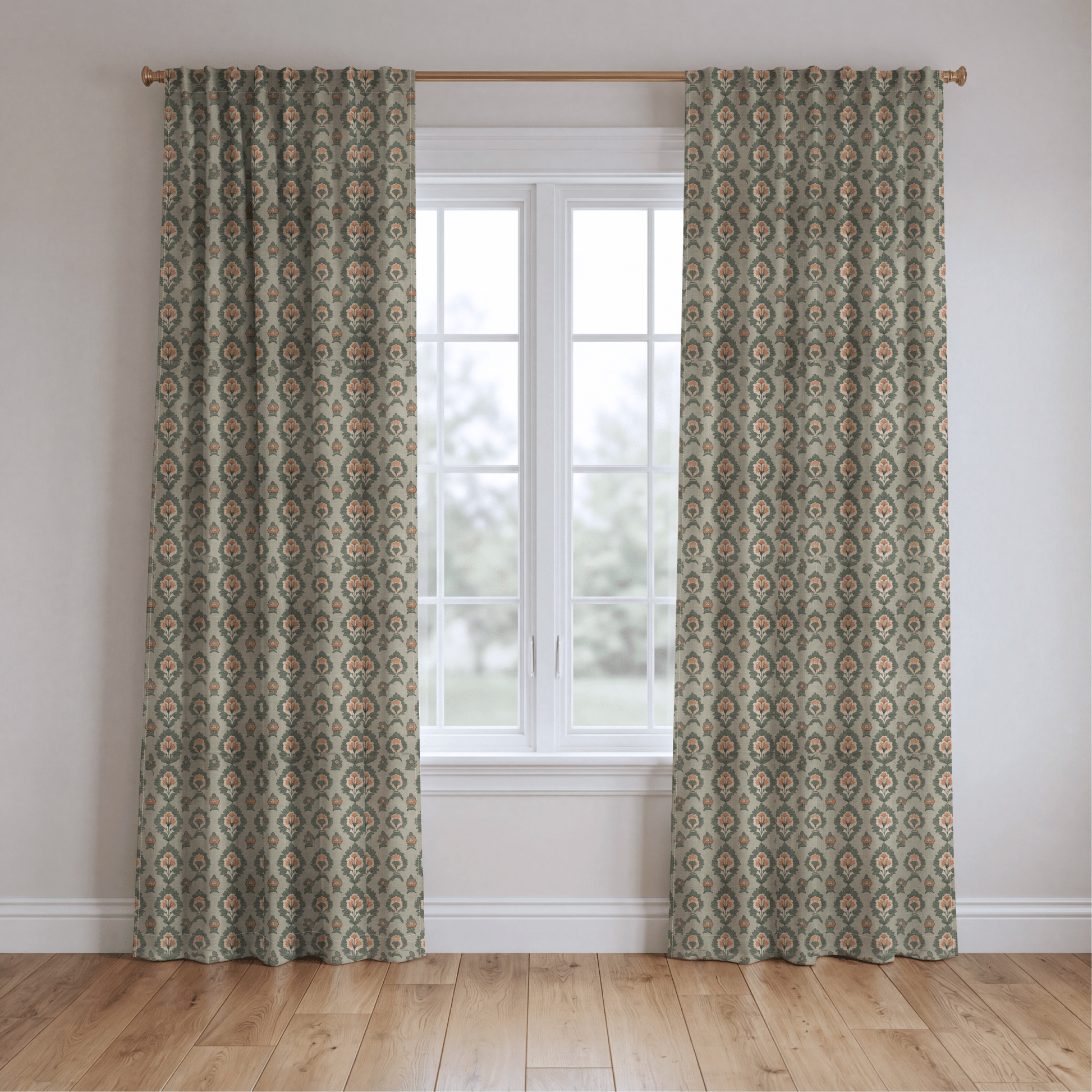 Olive & Peach - Drapery - Lemon Park