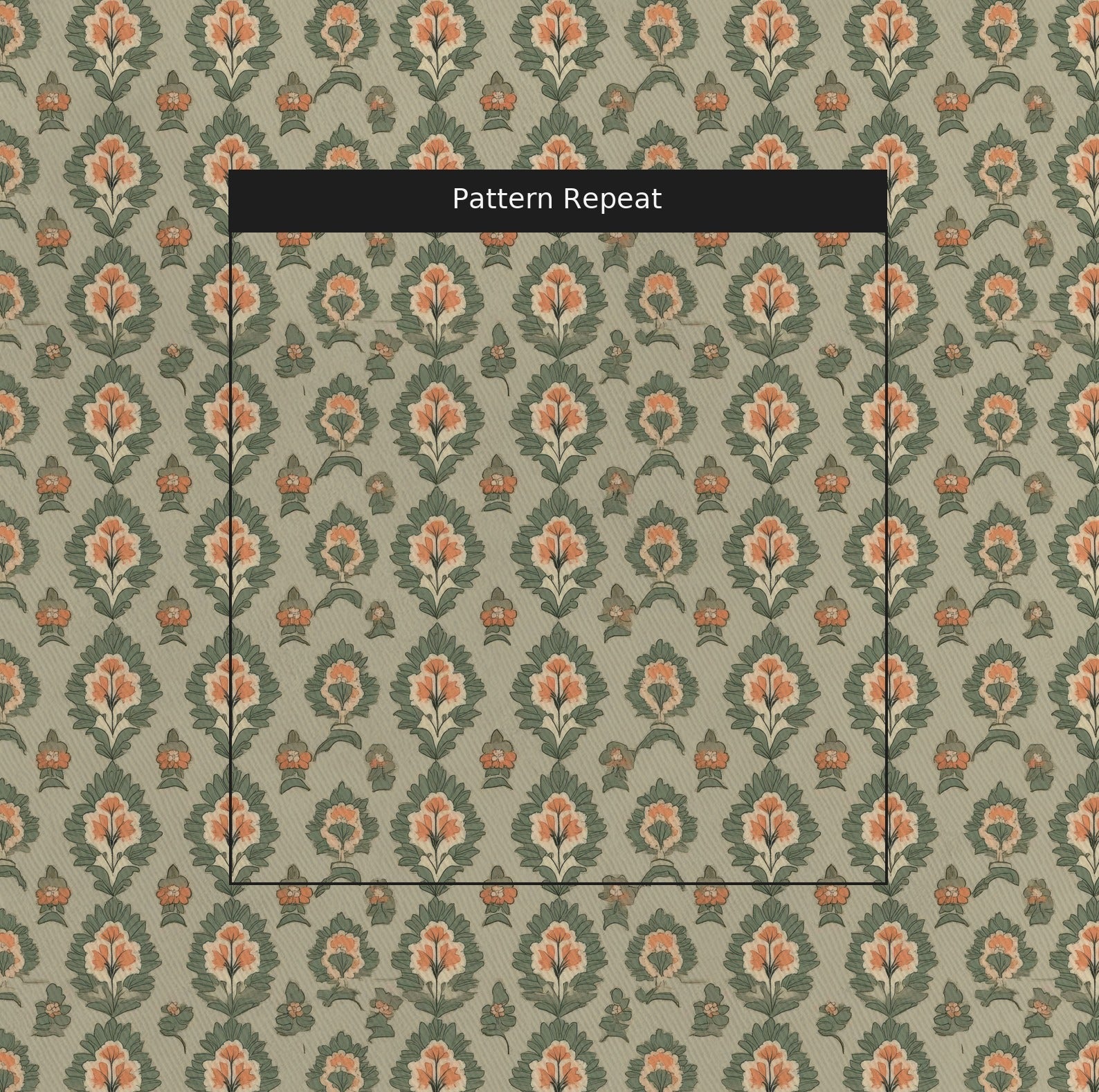 Olive & Peach - Fabric - Lemon Park
