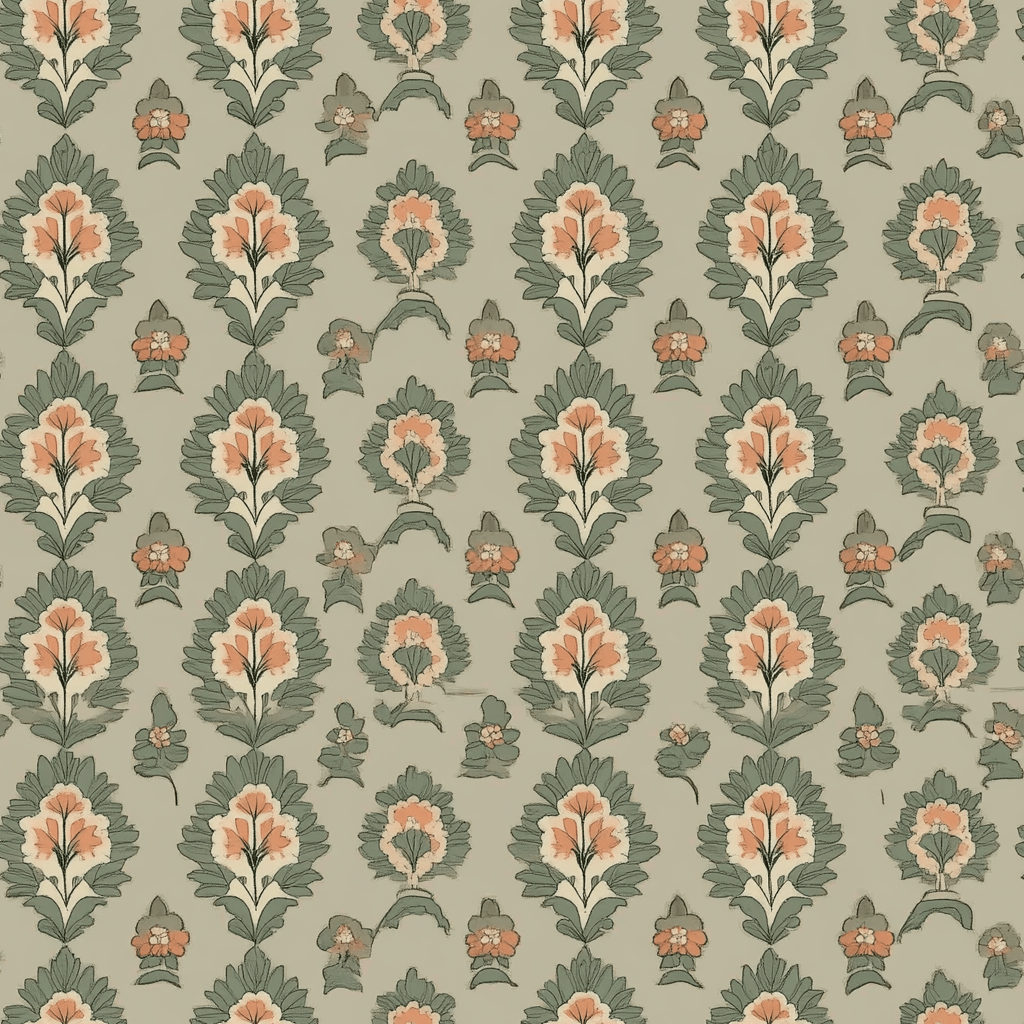 Olive & Peach Wallpaper - Lemon Park