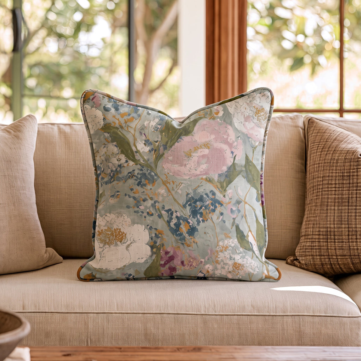 Open Petal Throw Pillow - Lemon Park