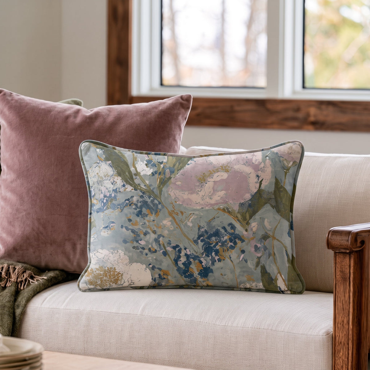 Open Petal Throw Pillow - Lemon Park