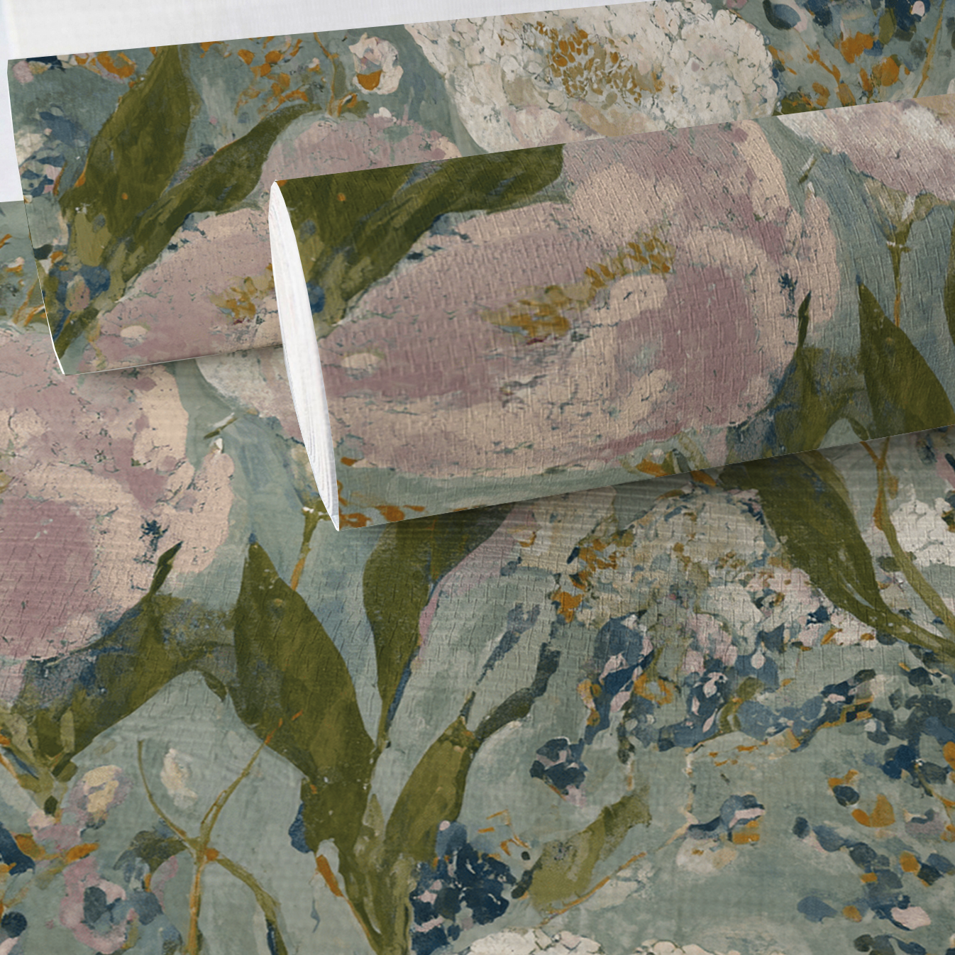 Open Petal Faux Grasscloth Wallpaper