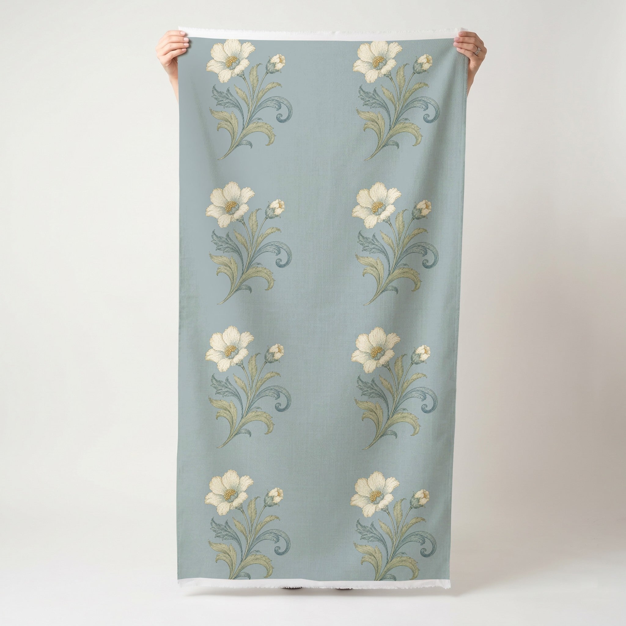 Orange County Cool Grey Botanical - Fabric - Lemon Park