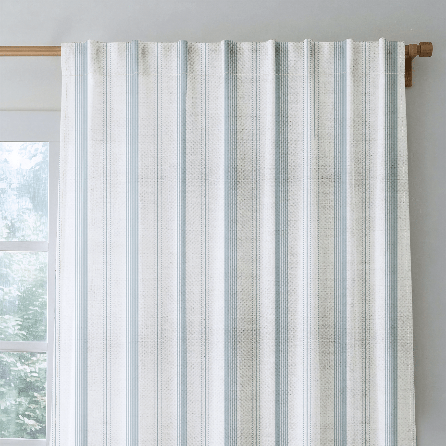 Orange County Cool Grey Stripes - Drapery - Lemon Park