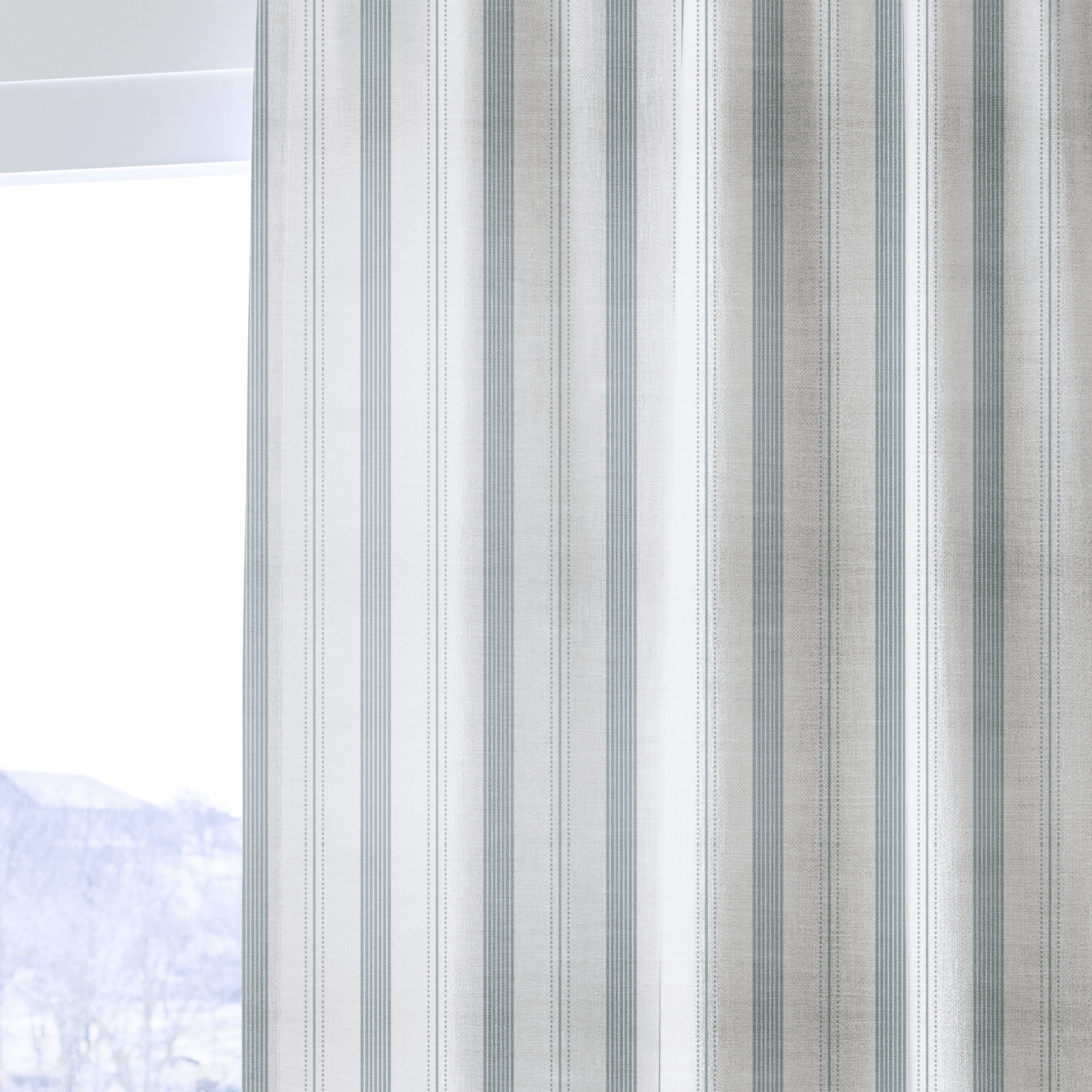 Orange County Cool Grey Stripes - Drapery - Lemon Park