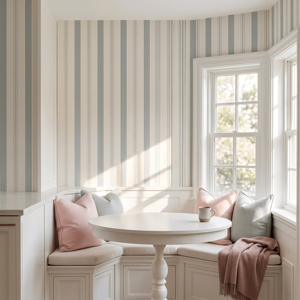 Orange County Cool Grey Stripes Wallpaper - Lemon Park